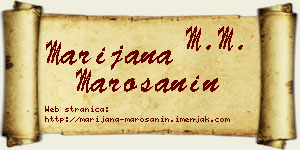 Marijana Marošanin vizit kartica